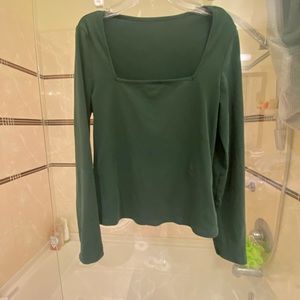 Dark green square neck top (XL)